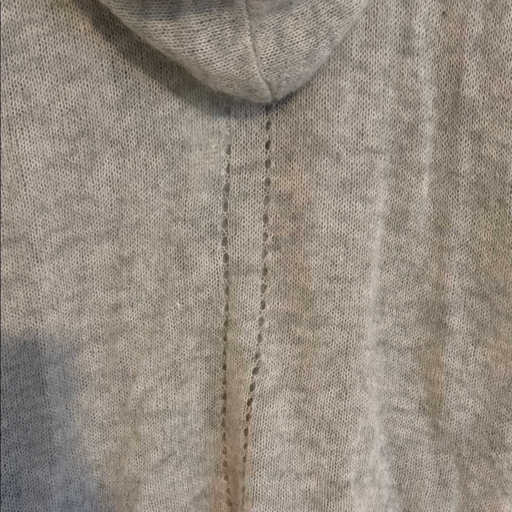 MOTH ANTHROPOLOGIE Small Gray Alpaca Wool Knit Hooded Lined Sweater Cardigan Top - Picture 6 of 6